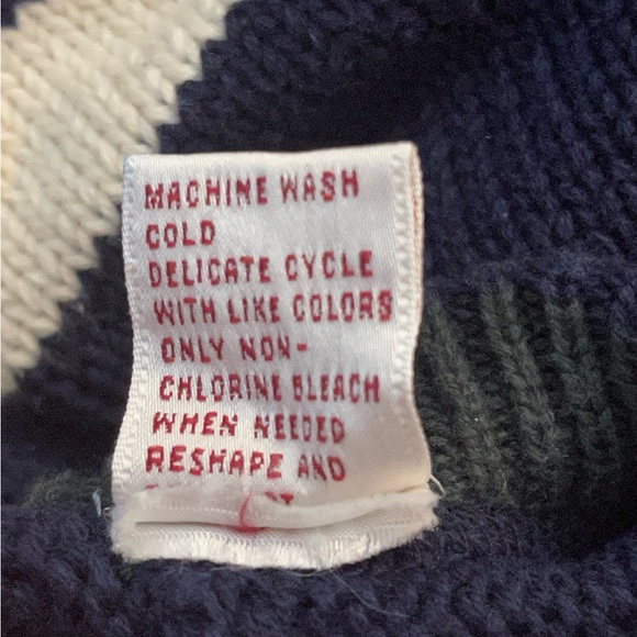 Men's Vintage John Ashford Navy|Cream Sweater - M - Picture 6 of 6